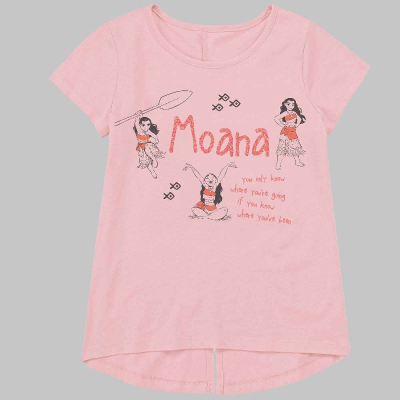 Toddler Girls' Moana Short Sleeve T-Shirt - Coral 4T