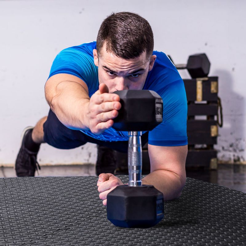 HolaHatha 24 Square Foot EVA Foam Padded Shock Absorbing Water Resistant Puzzle Exercise Gym Equipment Interlocking Floor Mat Tiles, Gray