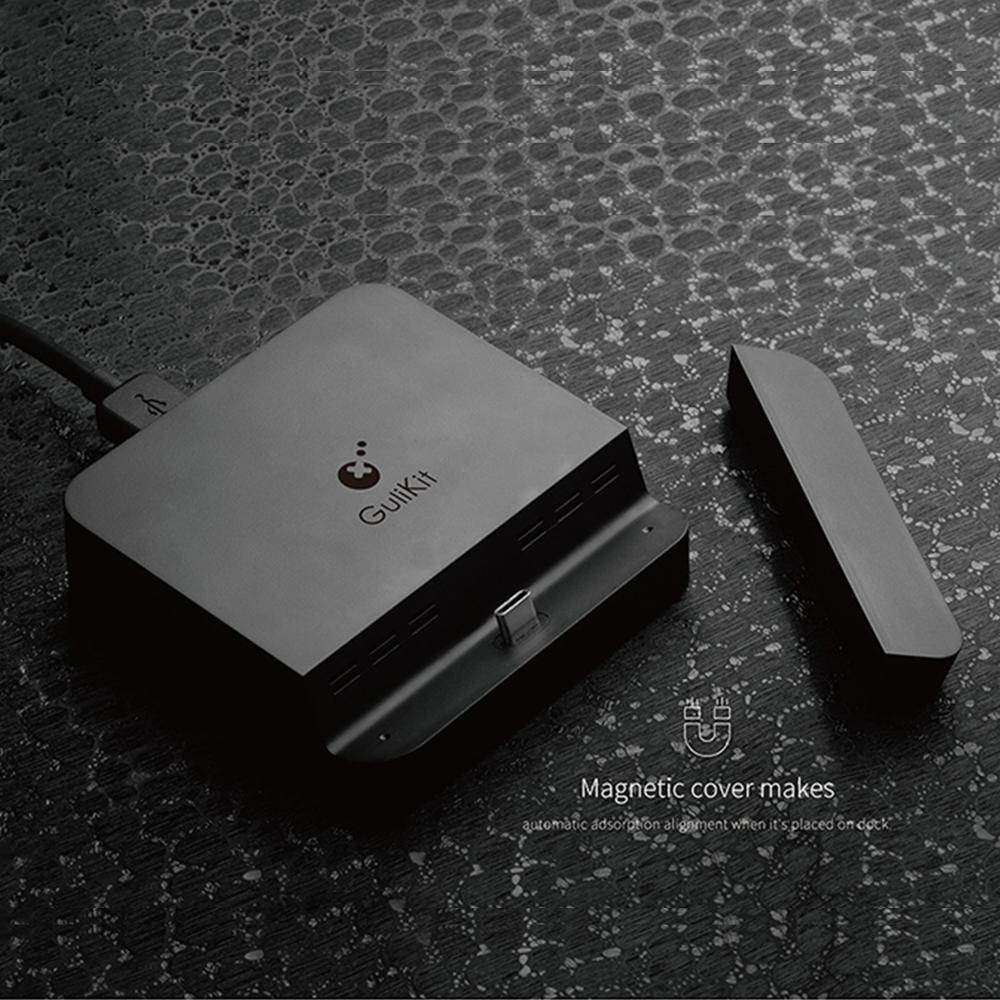 Portable DIY Dock for Nintendo Switch, GuliKit NS06 Docking Station with USB-C PD Charging Stand, Adapter and USB 3.0 Port