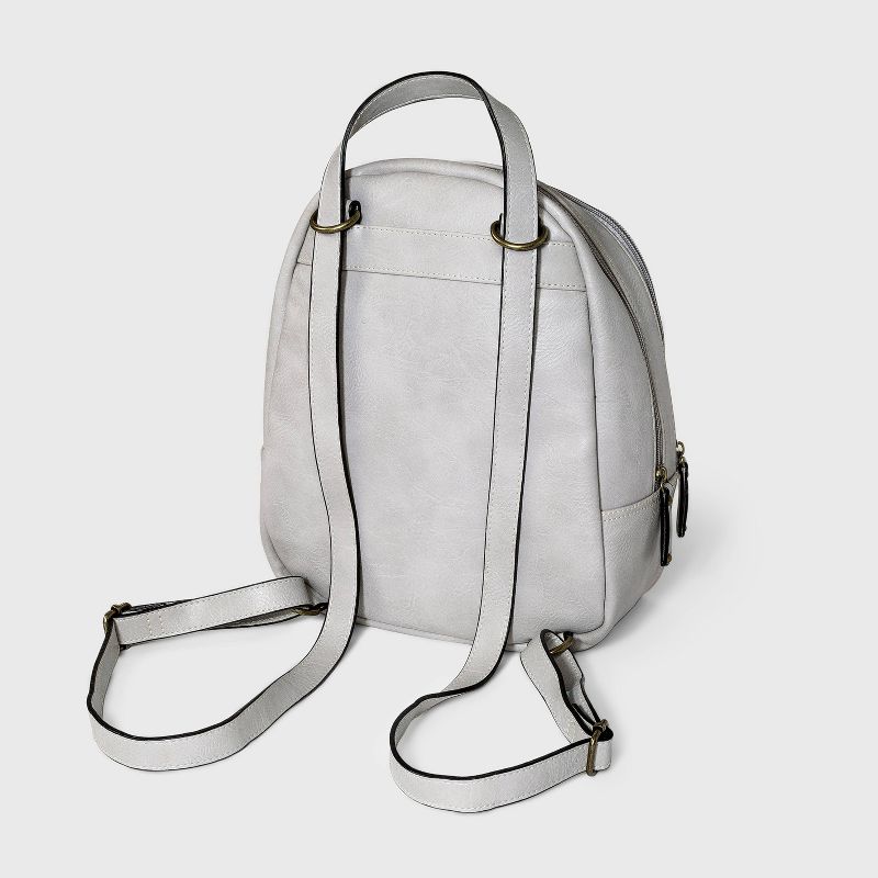 Concept Zip Closure Backpack - Light Gray