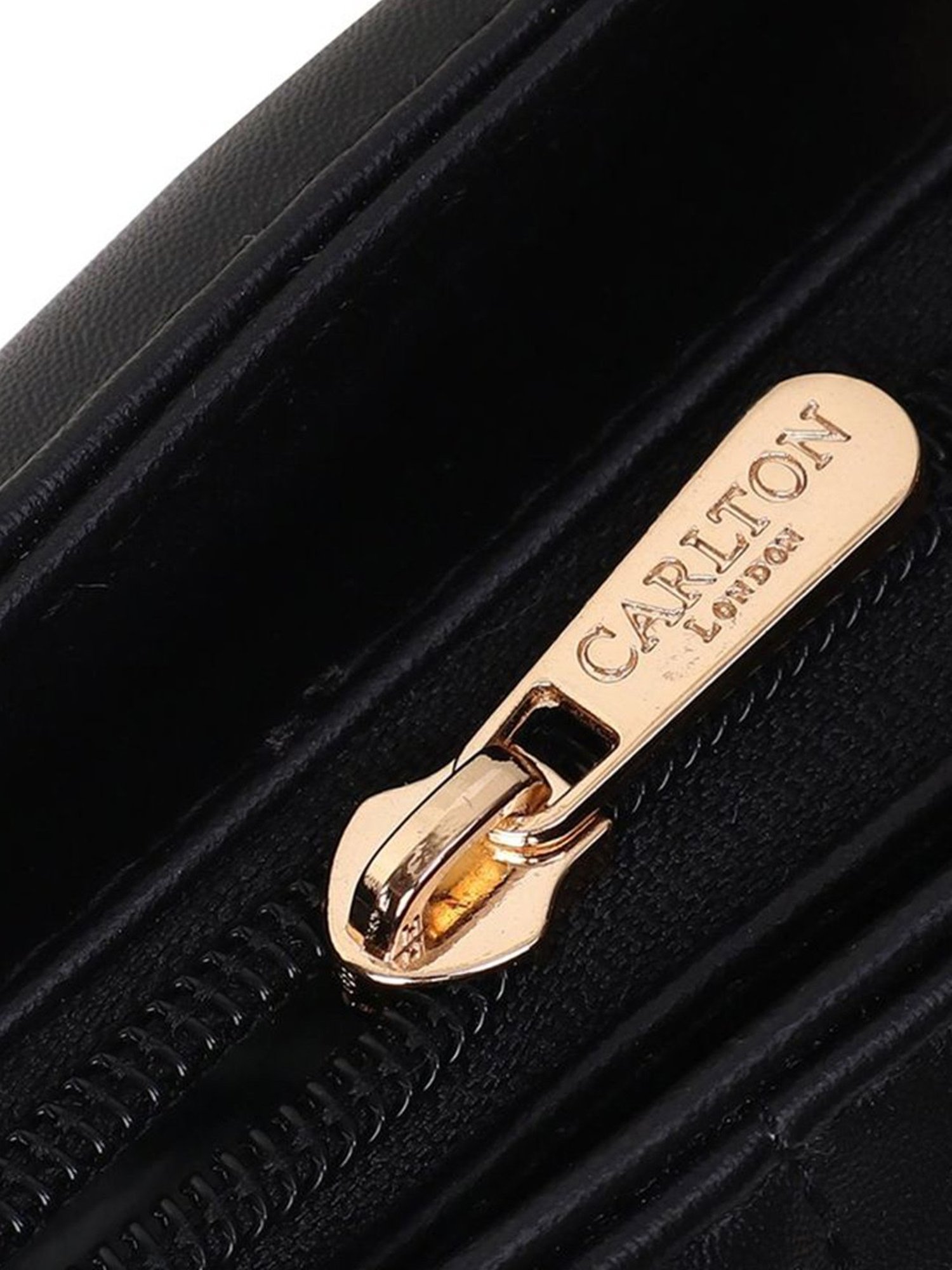 Carlton London Black Textured Medium Tote Handbag