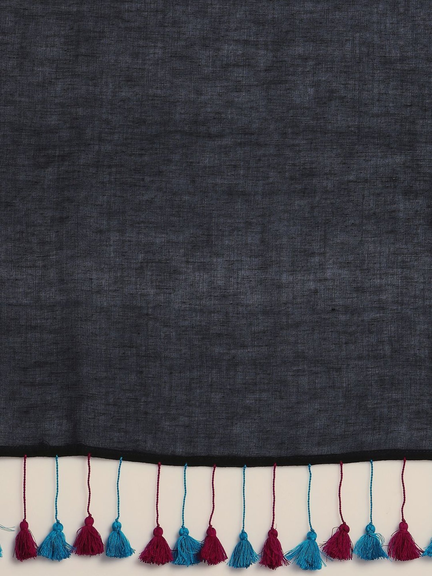 Suta Black Cotton Saree Without Blouse