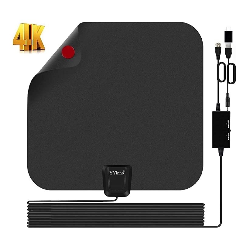 Antenna Indoor,HDAntenna Digital HD 4K,80 Miles Range Max,with Powerful Amplifier and 16.5 Foot Coax Cable,Patented 2021 Upgrade