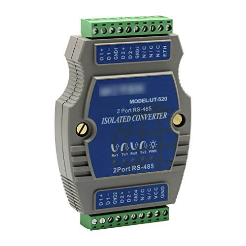 Plugadget External-powered, 2 Port RS-485 Repeater, Rail-mounted, PhotoElectric Isolation UT-520