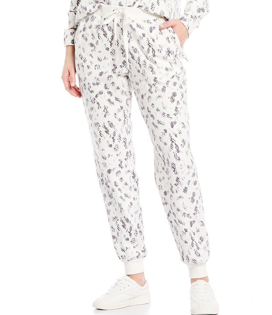 Vince Camuto Leopard Print Drawstring Jogger Pants