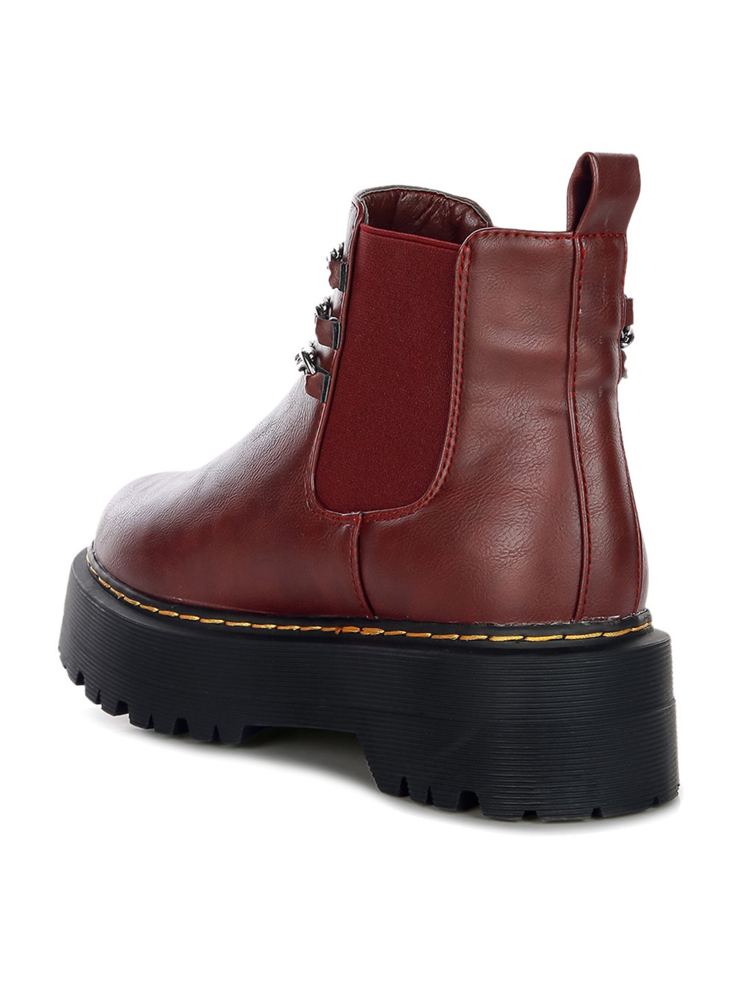 London Rag Women's Burgundy Chelsea Boots