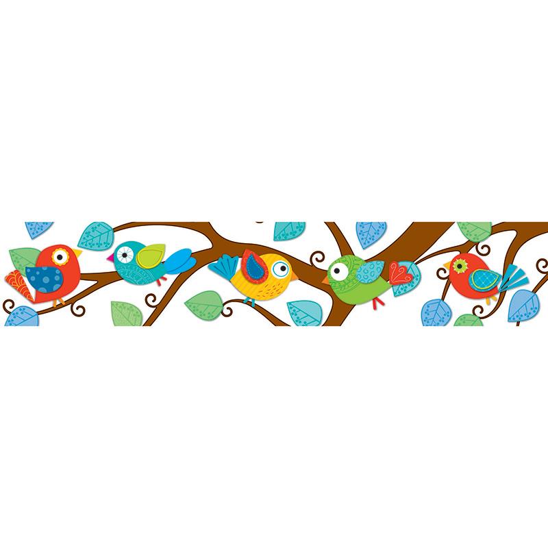 Boho Birds Straight Borders, PreK/Grade 8, 12/PK, Multi CDP108149