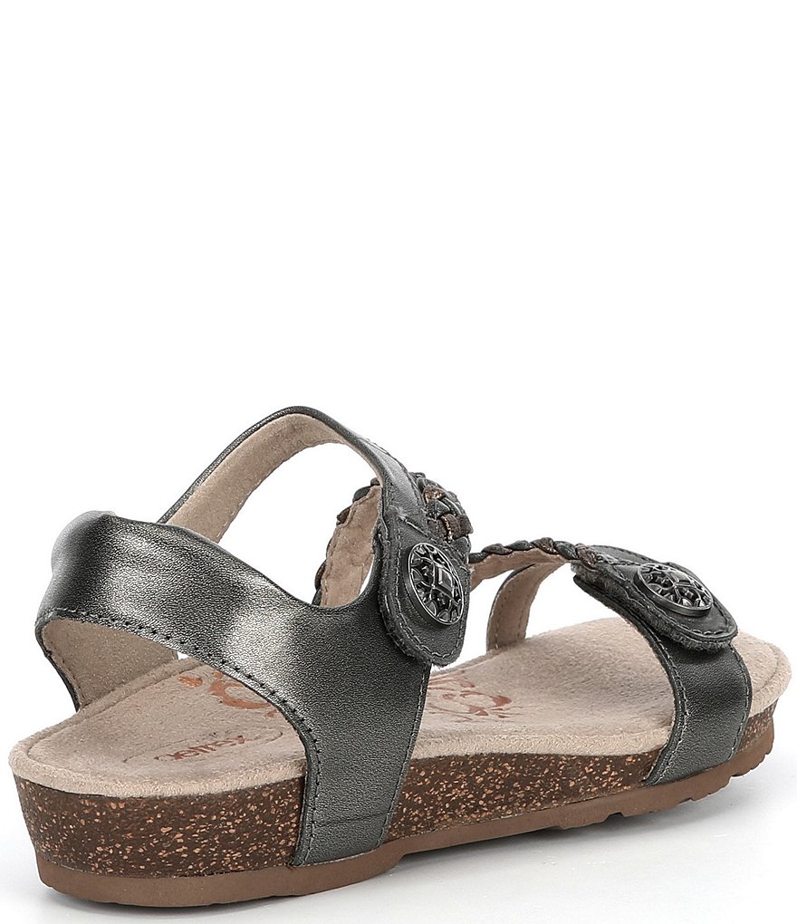 Aetrex Jillian Braided Leather Cork Wedge Sandals