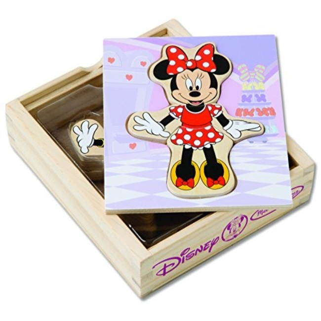 Melissa & Doug Disney Minnie Mouse Mix and Match Dress-Up Wooden Play Set (18 pcs)