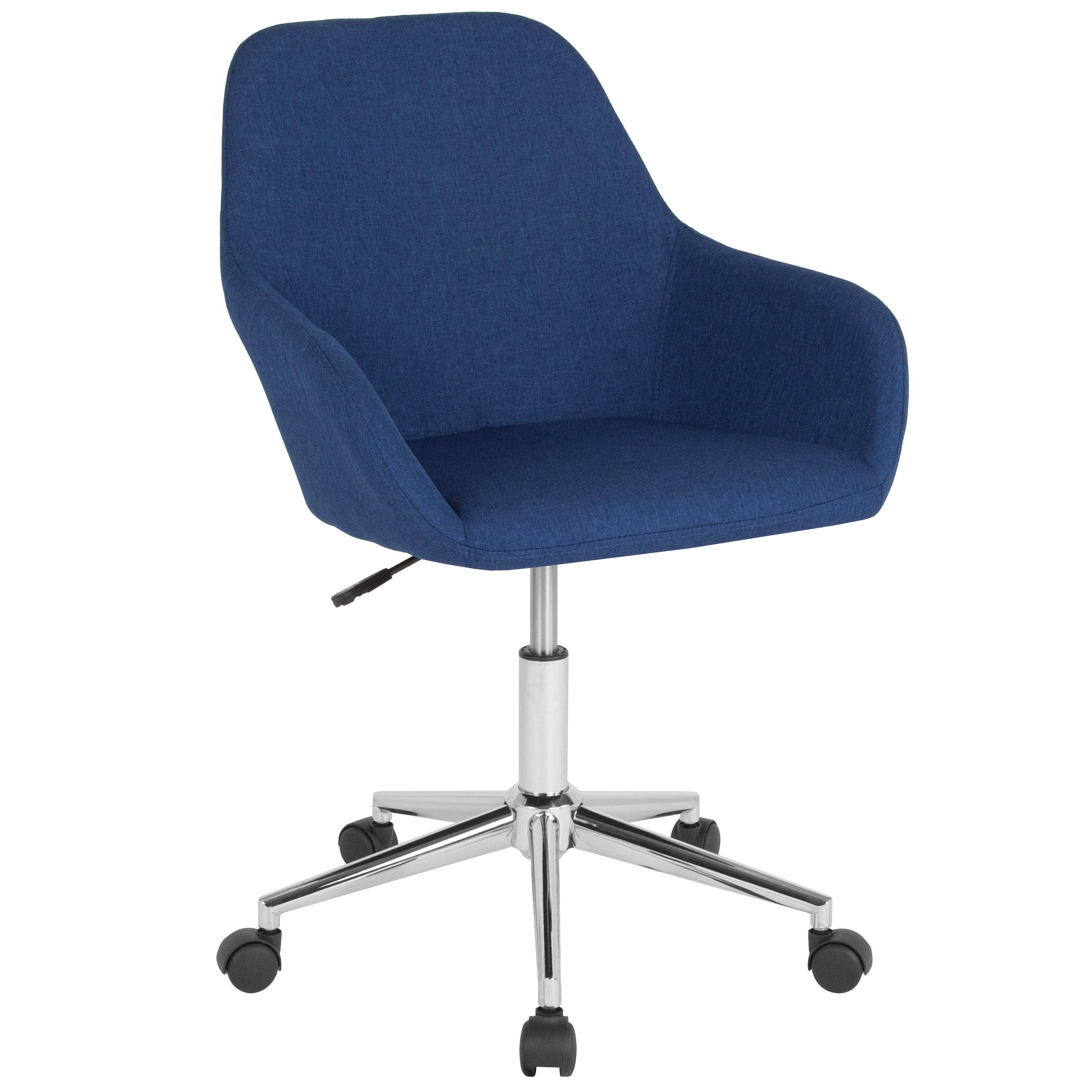Cortana Home and Office Mid-Back Chair in Blue Fabric