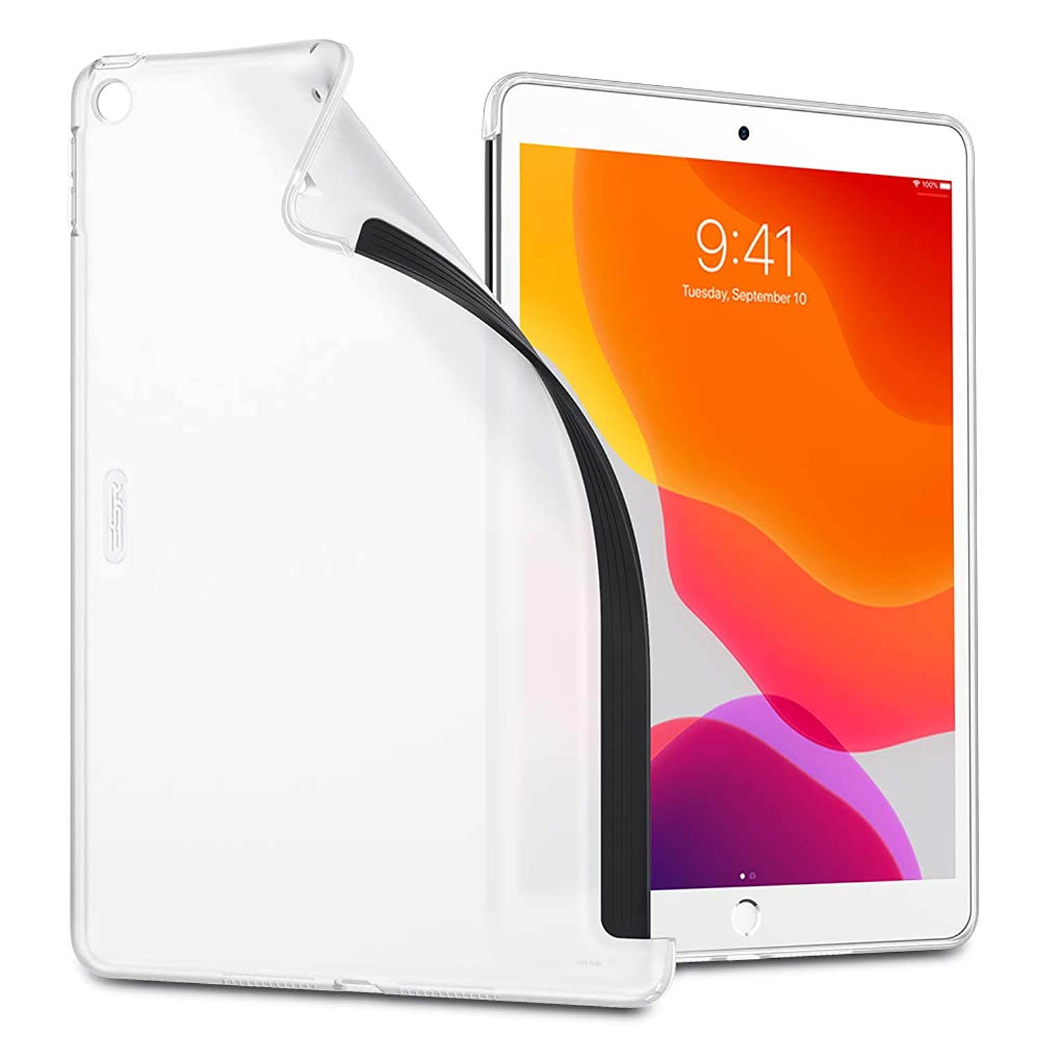 ESR for iPad 7th Generation Case,Rebound Soft Shell Translucent TPU Back-Cover Case [Fits with Smart Keyboard & Smart Cover] Slim-Fit Rear Case for iPad 10.2" 2019
