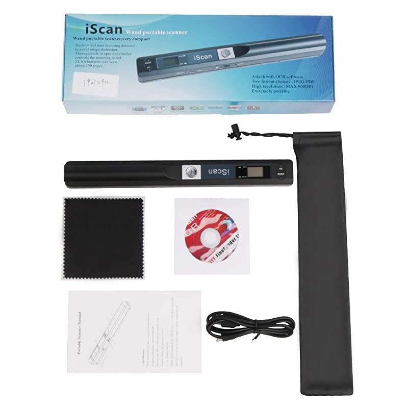 Scanner iSCAN 900 DPI A4 Document Scanner Handheld for Business Photo Picture Receipts Books JPGPDF Format Selection Micro SD Card Hand ScannerB