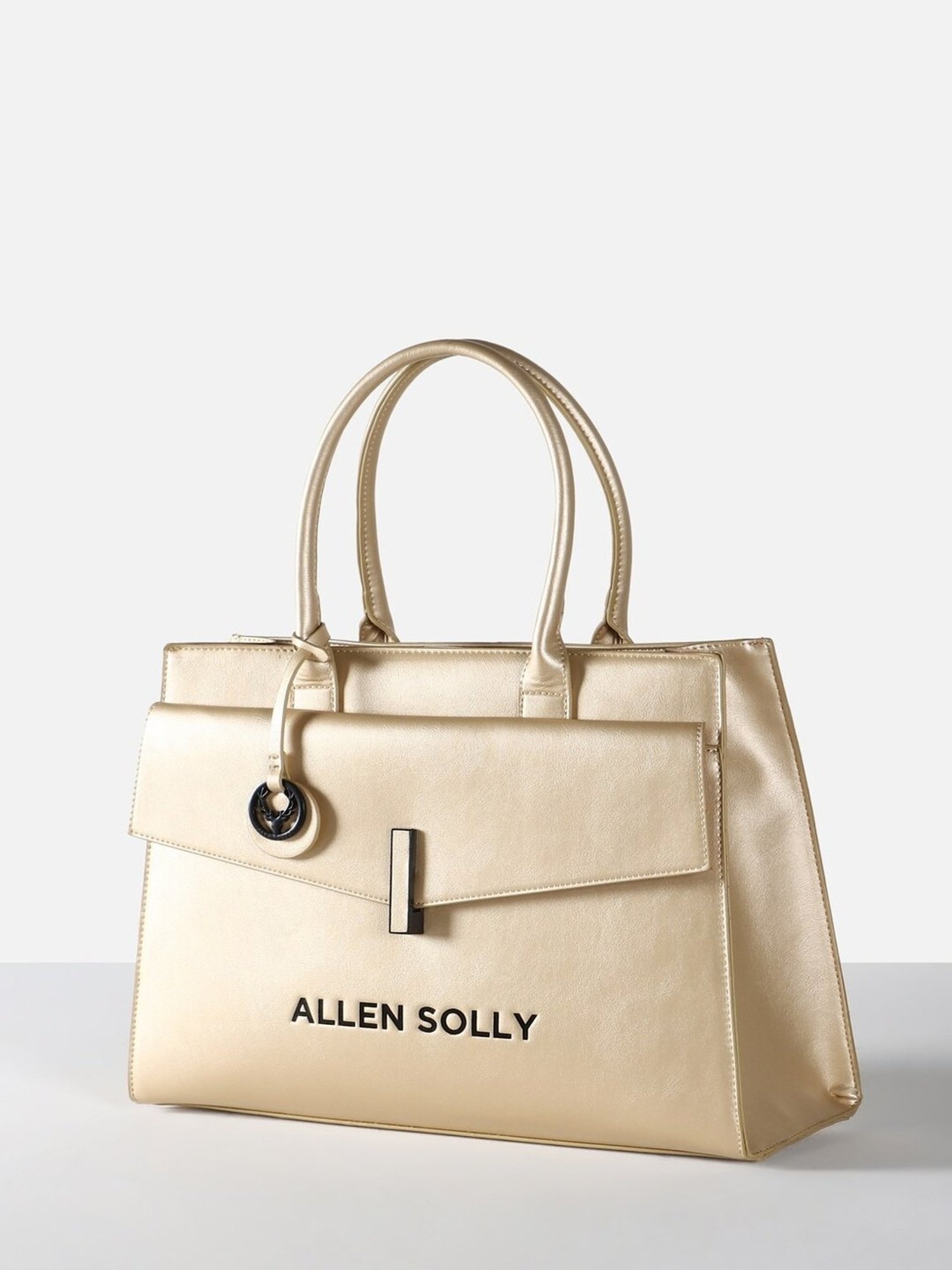 Allen Solly Beige Logo Medium Handbag