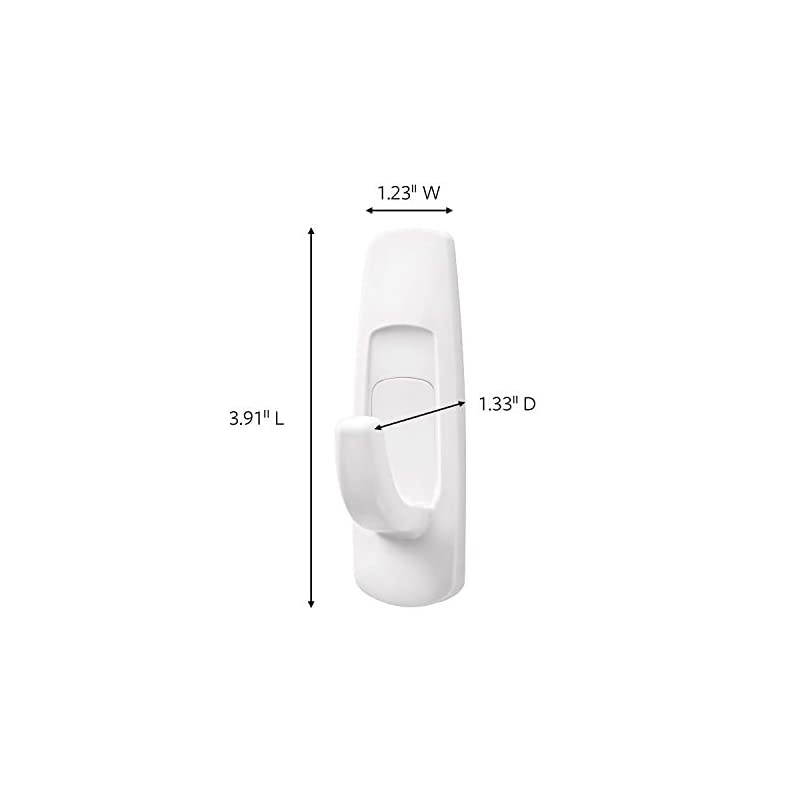 Large Utility Hook, White, 1-Hook, 6-Pack, Organize Damage-Free