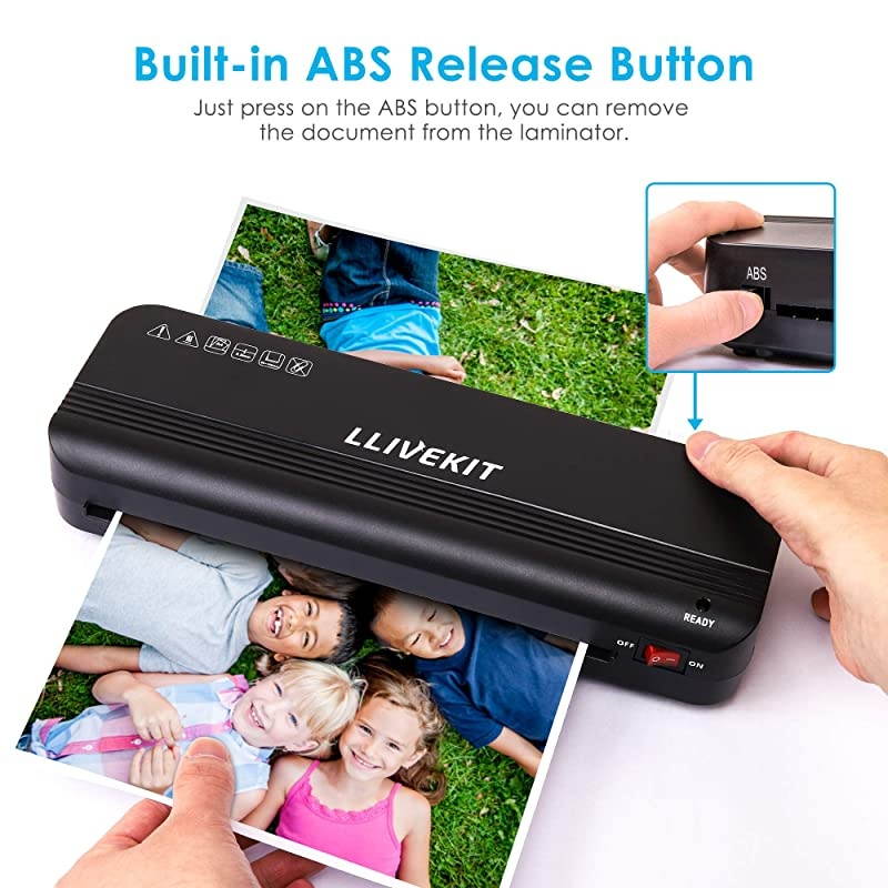 A4 Laminator Machine, 3 in 1 9'' Portable Thermal Laminating Machine with 20 Pouches, Paper Trimmer and Corner Rounder, for Home Office School