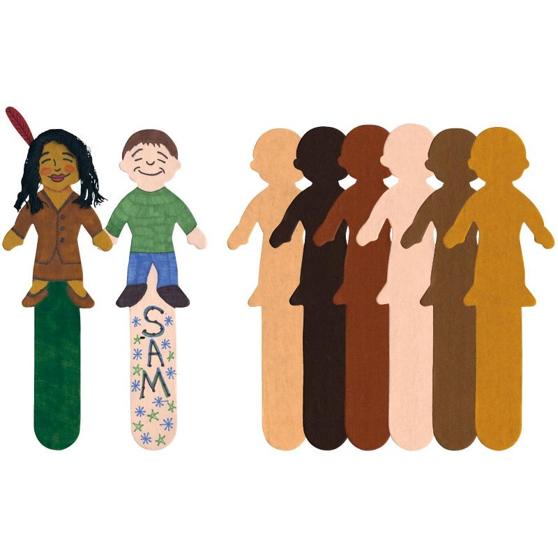 Roylco Kid Craft Sticks, 2-1/2 x 7 Inches, Assorted Skin Tones, pk of 24