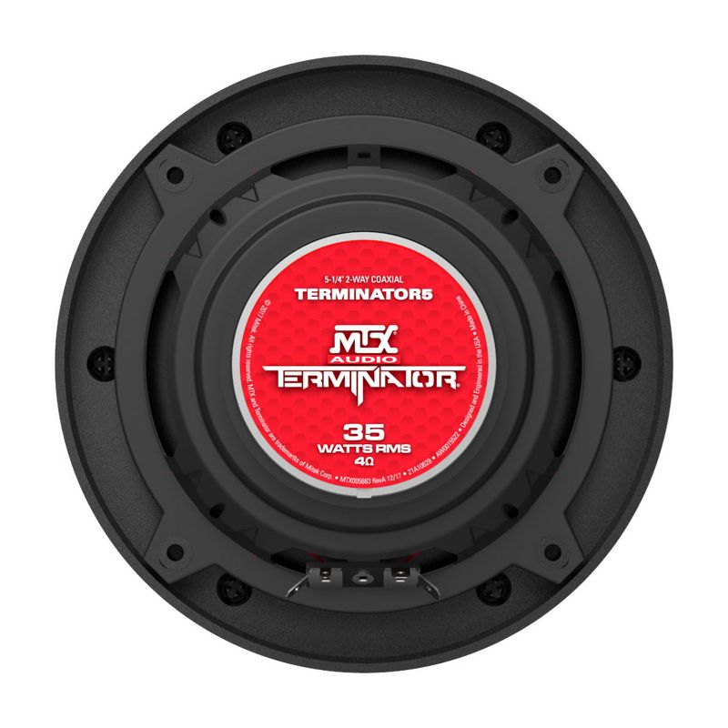 MTX TERMINATOR5 35 Watt RMS 2 Way Polypropylene Coaxial Car Speakers, Pair (2 Pack)