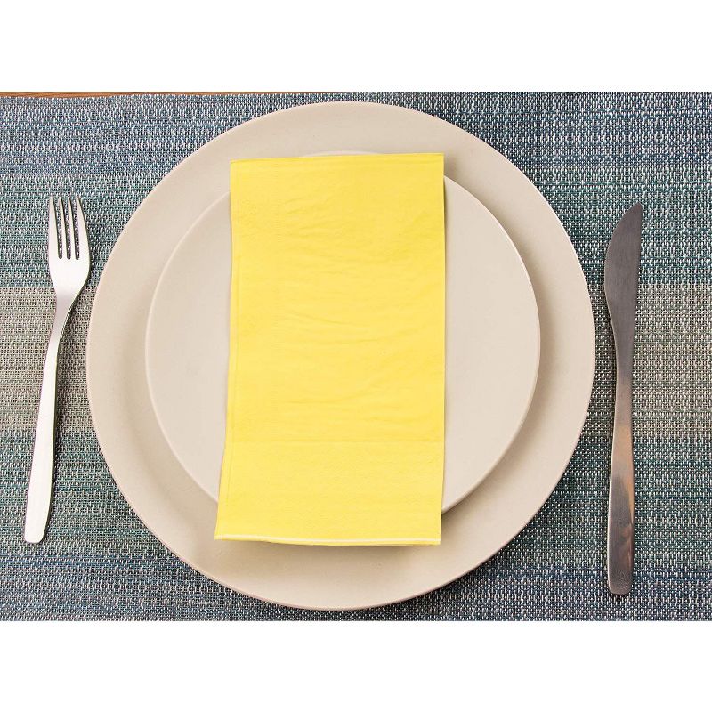 Blue Panda 120-Pack Neon Yellow Disposable Paper Napkins Party Supplies 7.5 x 4.25 Inches