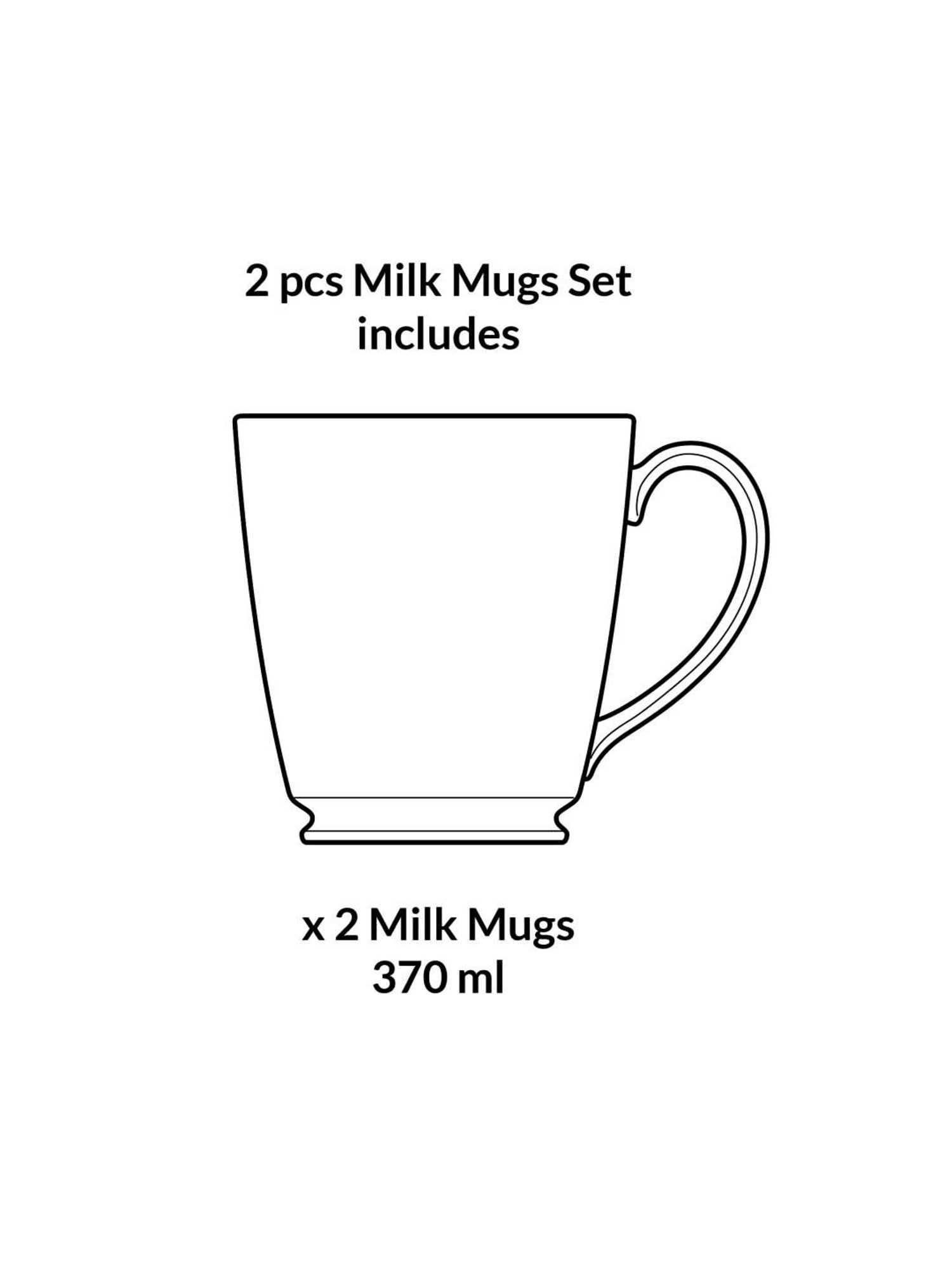 Noritake Winter Sonata White & Blue Poreclain Milk Mug (0.37 L) - Set of 2