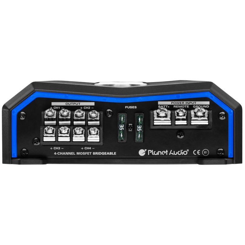 Planet Audio 2400W 4 Channel Full Range Class A/B MOSFET Amplifier Bundle with Boss AVA-1210 7-Band Car Stereo Equalizer (2 Pack)