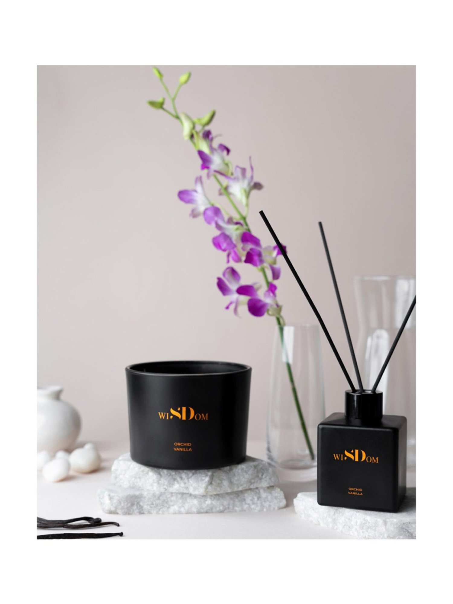 wiSDom by Sheetal Desai Orchid & Vanilla Luxury Scented Candle - Set of 1