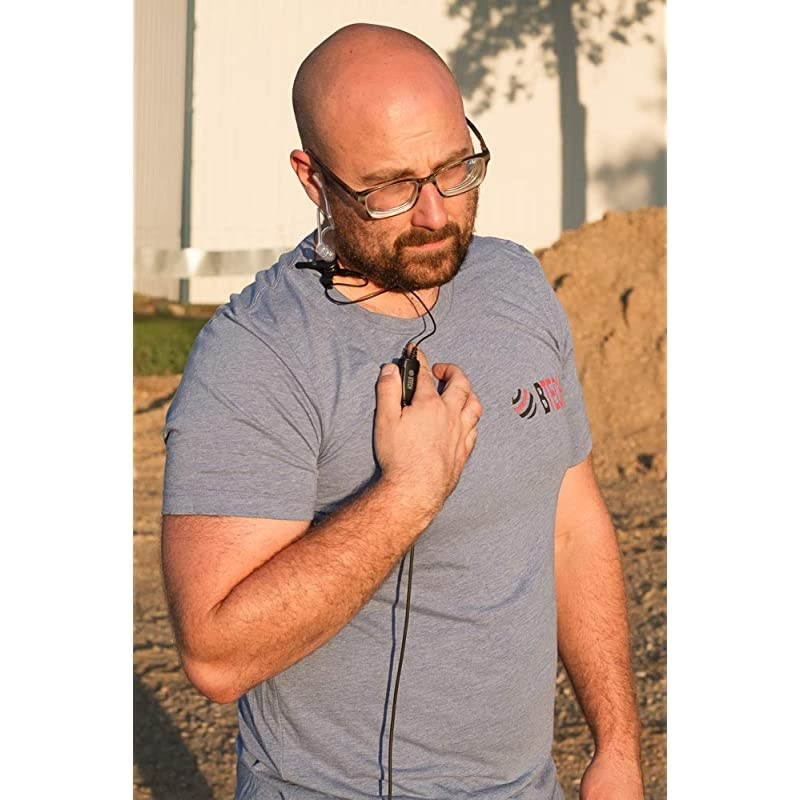 QHM07 Premium Noise Cancelling Earpiece with In-line PTT & Microphone (Includes Earmolds and Earbud) with Clear Acoustic Coil Tube for BaoFeng, , Kenwood Radios (10 Pack) &ndash; Platinum Series