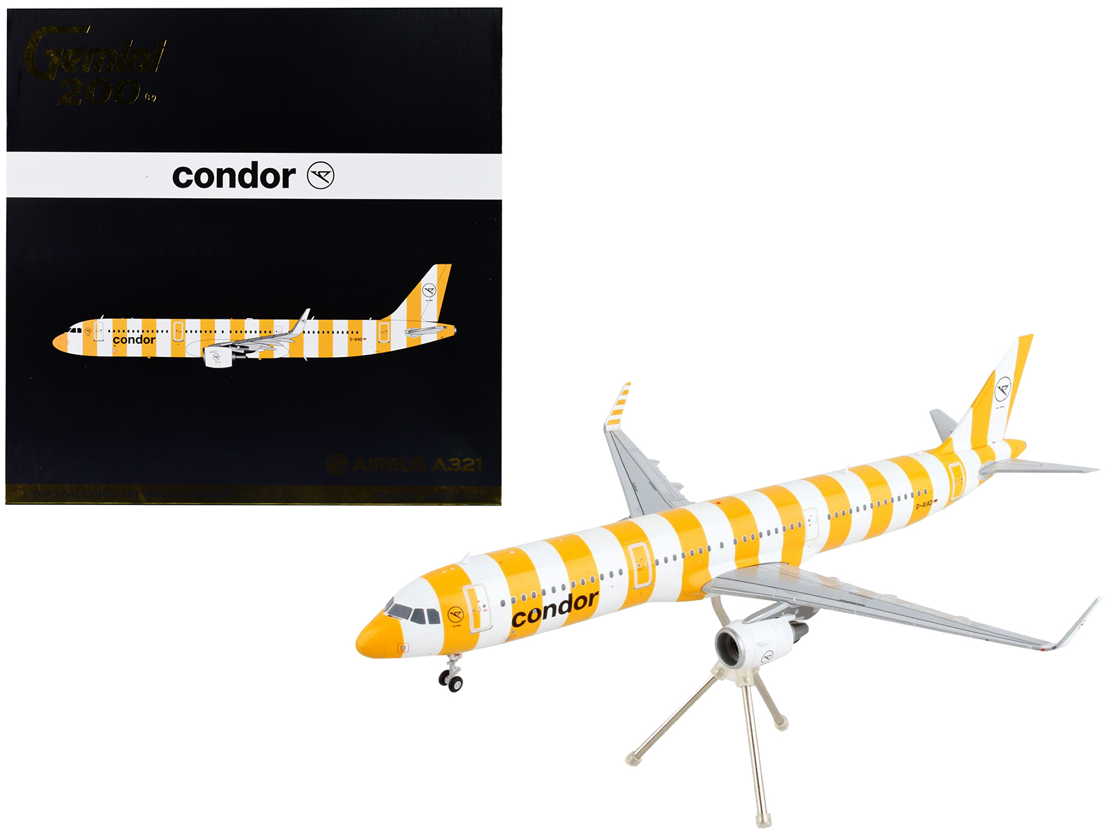 Airbus A321neo Commercial Aircraft "American Airlines" (N413AN) Gray with Striped Tail 1/400 Diecast Model Airplane by GeminiJets