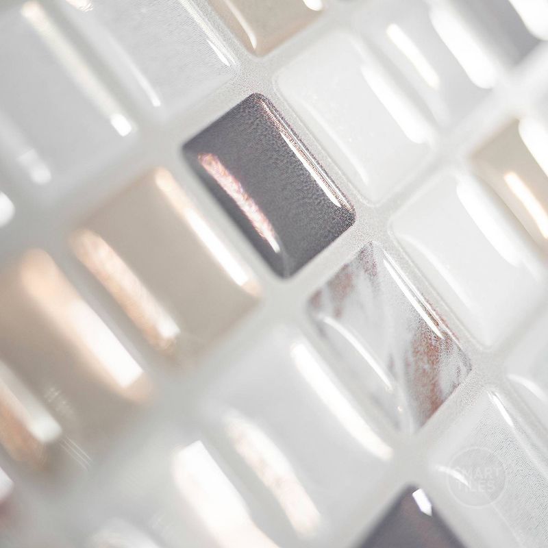 Smart Tiles 11.55'' X 9.64'' Self Adhesive 3D Peel and Stick Backsplash Tiles Gray