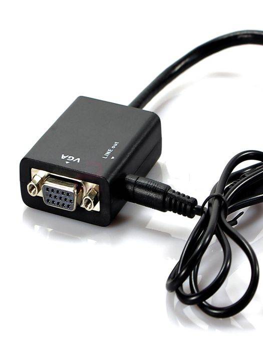 HDMI To VGA Cable + Aduio HD Conversion Cable Adapter Male to Female Converter For PC DVD HDTV
