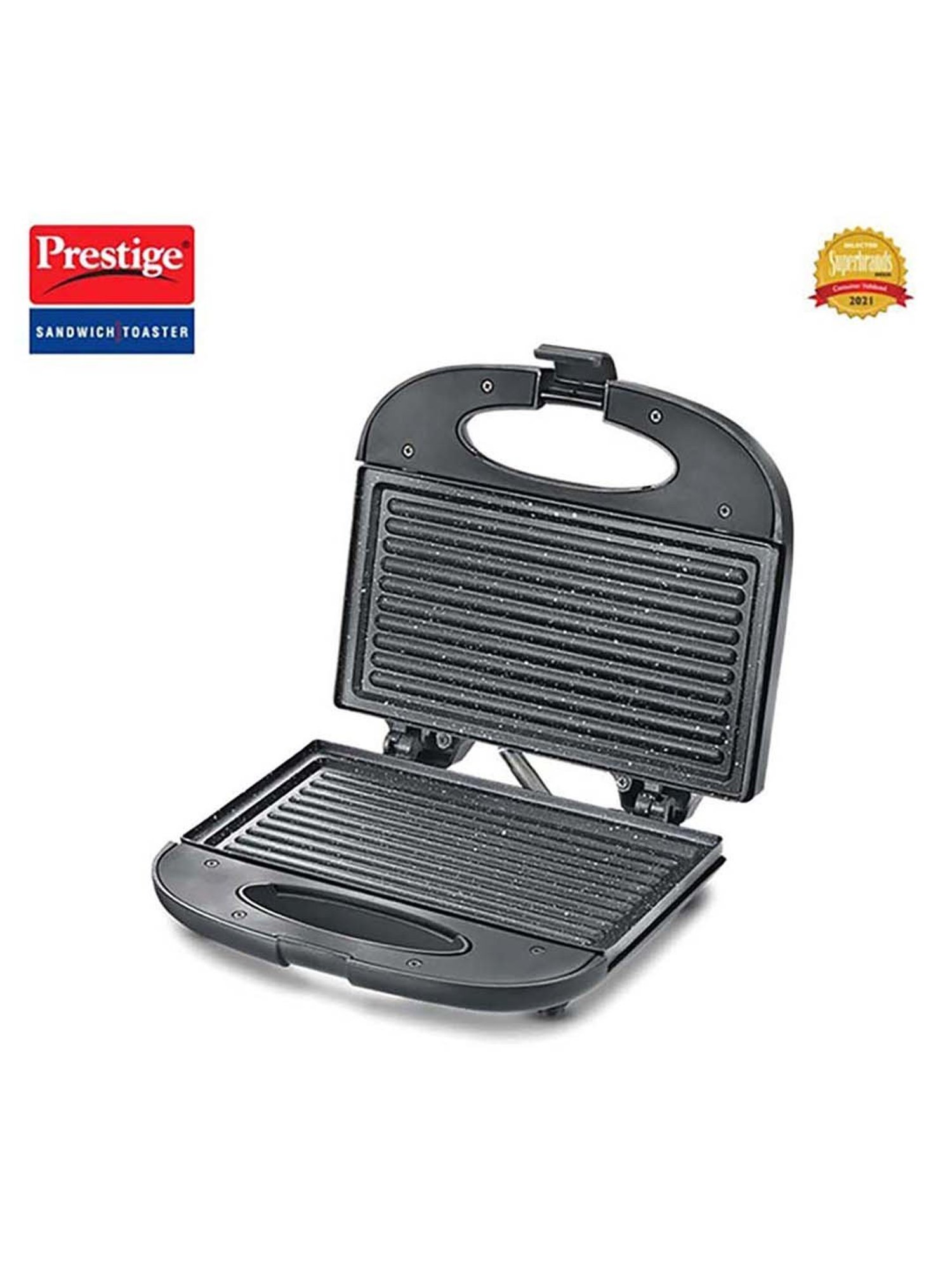 Borosil Sandwich Maker 700W Non Stick Coating (Black)