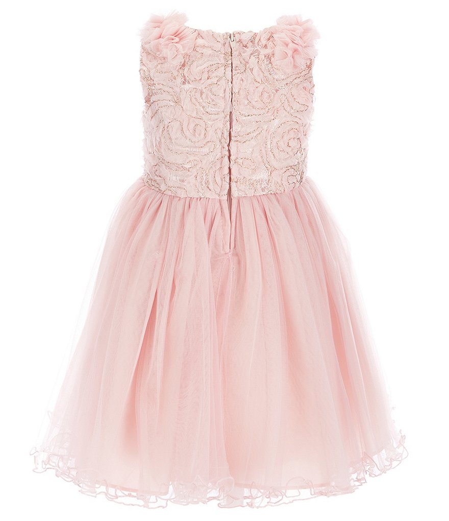 Badgley Mischka Little Girls 4-6X 3D Floral Hi-Low Dress