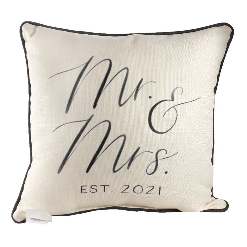 Home Decor 17.0" Dreamer Mr & Mrs Est 2021 Wedding Pillow  -  Decorative Pillow