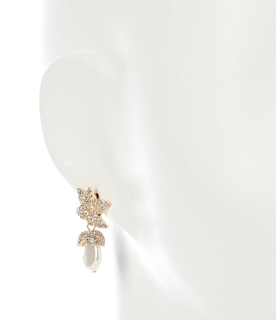 Gemma Layne Crystal Pave Flower Drop Earrings
