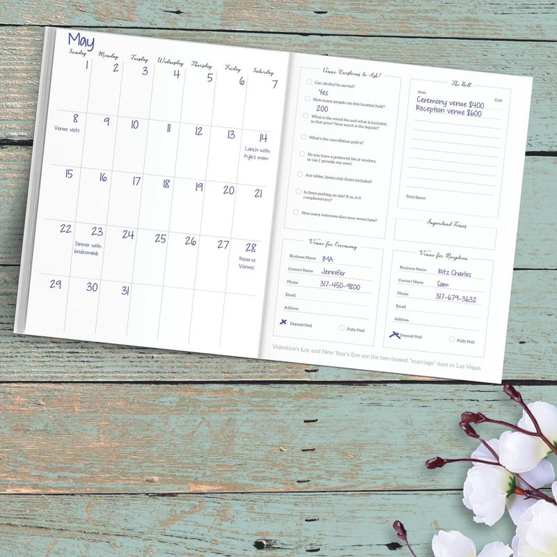 Undated Wedding Planner 7.5"x 10.25" Pastel Blue - TF Publishing