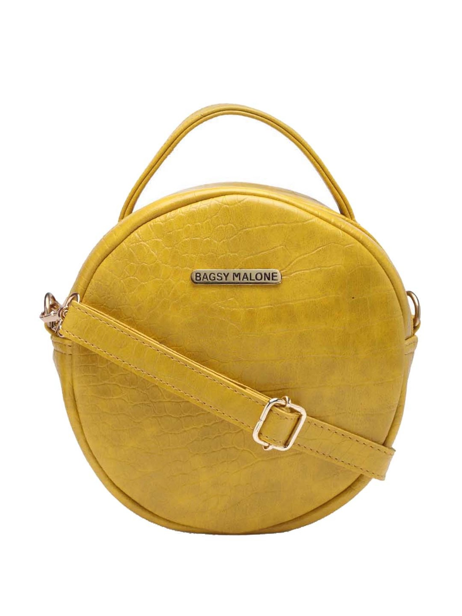 Bagsy Malone Yellow Textured Medium Sling Handbag