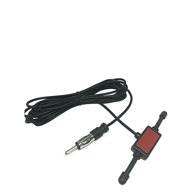 AM FM Dipole Antenna for Vehicle Car Auto Truck SUV Radio Stereo Head Unit Receiver Tuner Hidden Adhesive Mount Radio Antenna with DIN Plug Connector