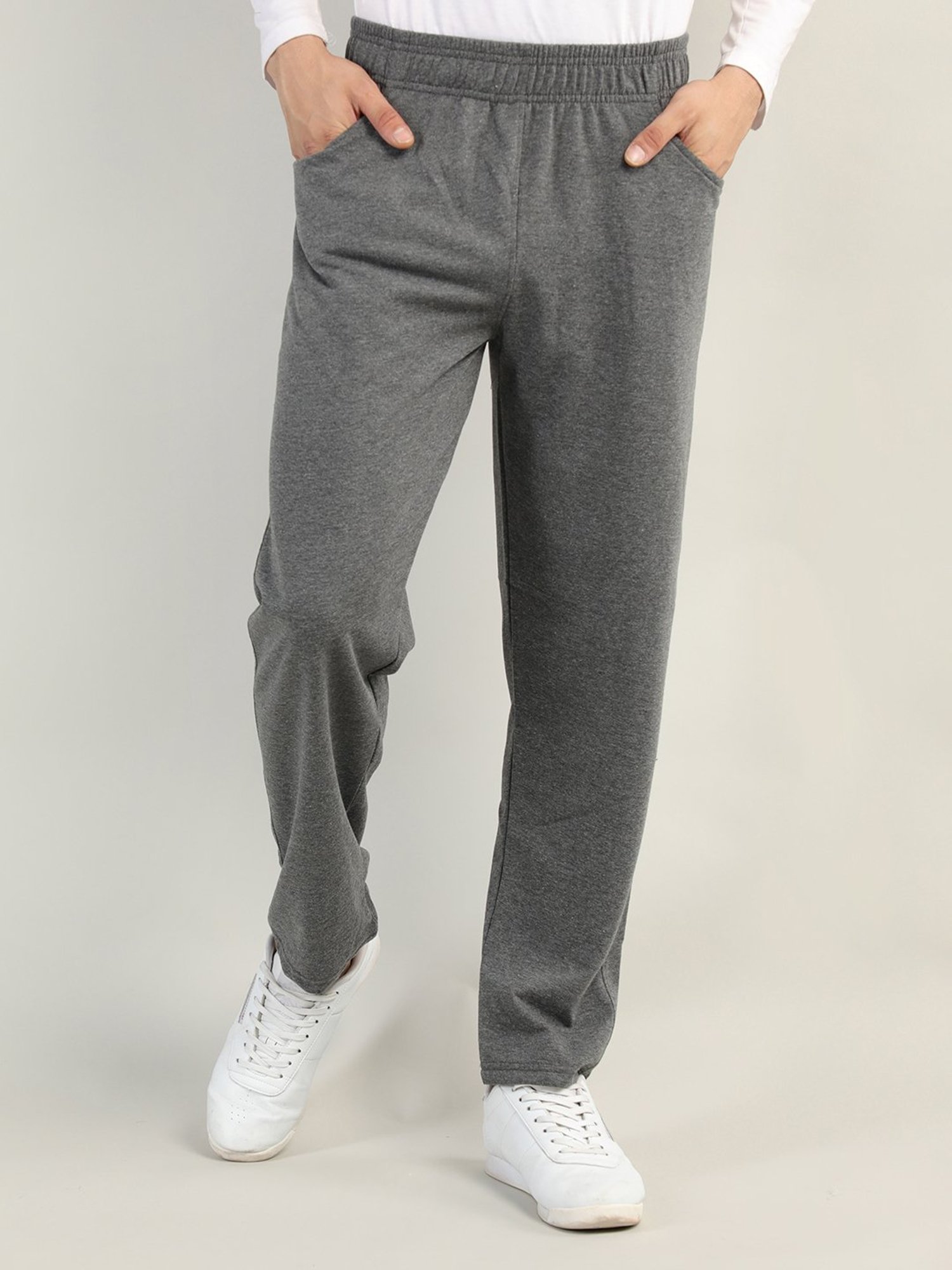 Chkokko Dark Grey Melange Regular Fit Trackpants