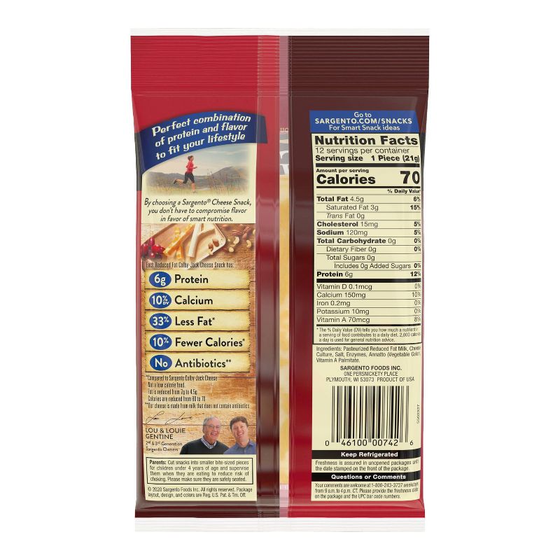 Sargento Reduced Fat Natural Colby-Jack Cheese Sticks - 12ct