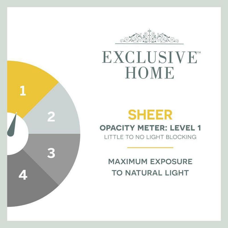 Set of 2 108"x54" Monet Sheer Linen Pleated Cabana Stripe Rod Pocket Window Curtain Panel Silver - Exclusive Home