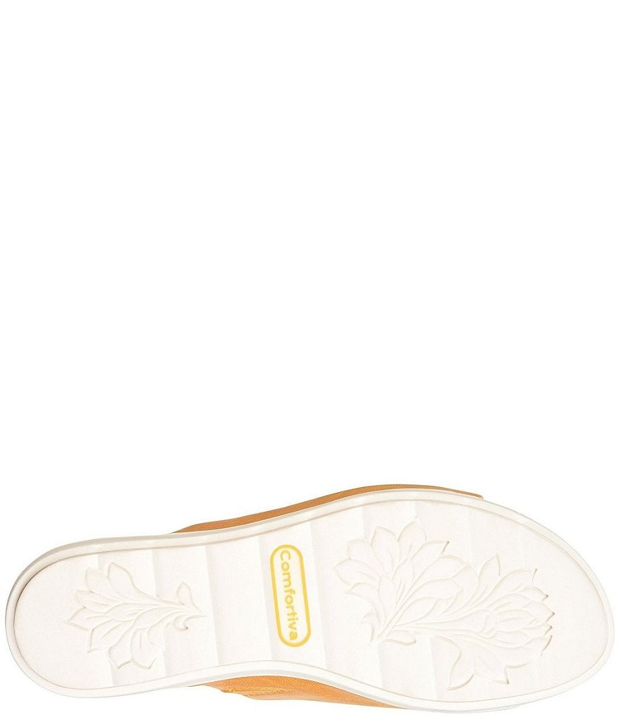 Comfortiva Pax Leather Wrapped Wedge Slides