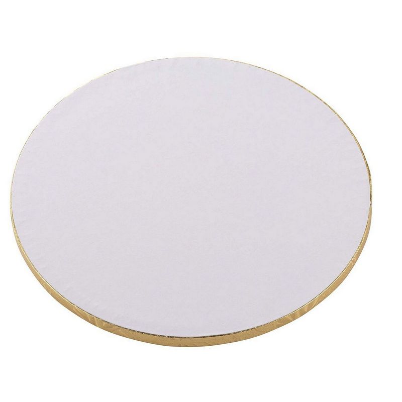 Juvale 3 Piece Cake Boards Rounds, Gold Foil Pizza Base Disposable Drum Circles, Corrugated Paper Board 14"