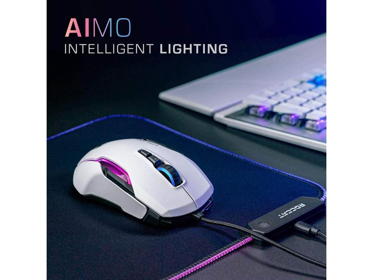 ROCCAT Kone AIMO Remastered ROC-11-820-WE White Wired Optical RGBA Smart Customization Gaming Mouse