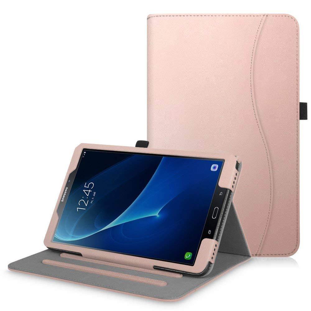 Fintie Samsung Galaxy Tab A 10.1 Case, [Corner Protection] Multi-Angle Viewing Stand Cover with Packet Auto Sleep/Wake for Tab A 10.1 Inch (NO S Pen Version SM-T580/T585/T587) Tablet, Rose Gold