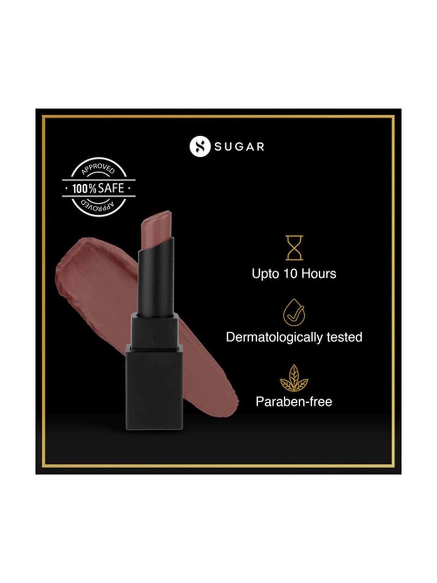 Sugar Cosmetics Nothing Else Matter Longwear Lipstick 01 Browning Glory - 3.5 gm