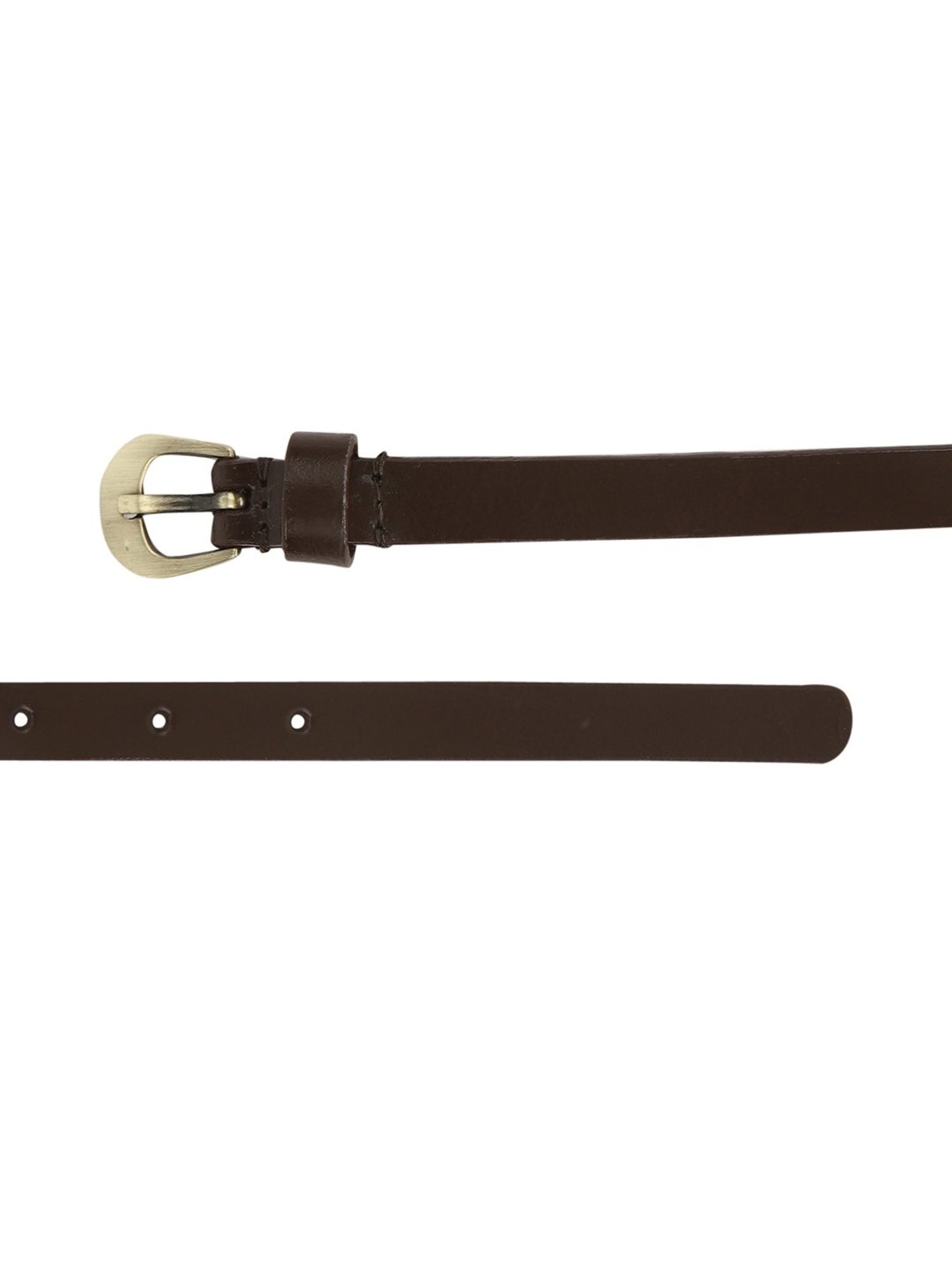 Aditi Wasan Brown Leather Narrow Belt for Women