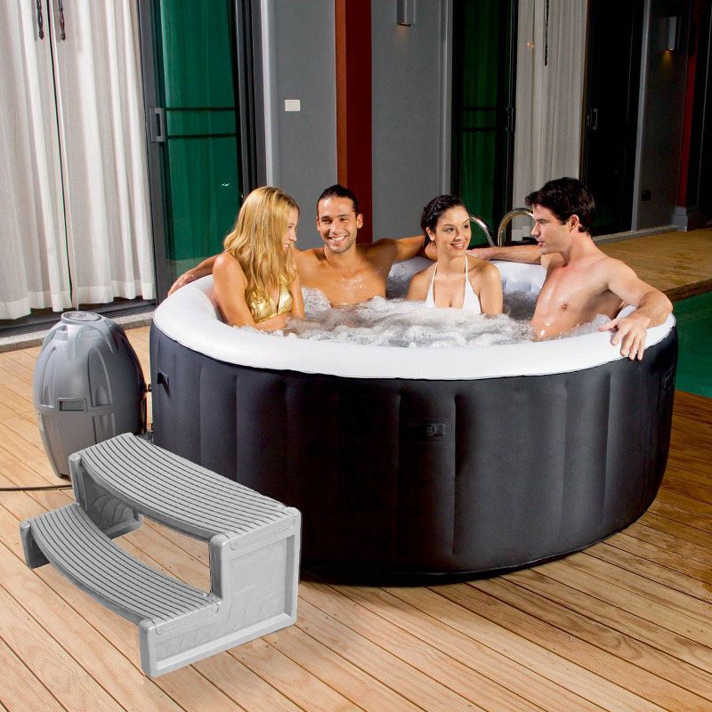 Confer Plastics HS2-G Resin Multi Purpose Spa Hot Tub Handi-Step RV Steps | Gray