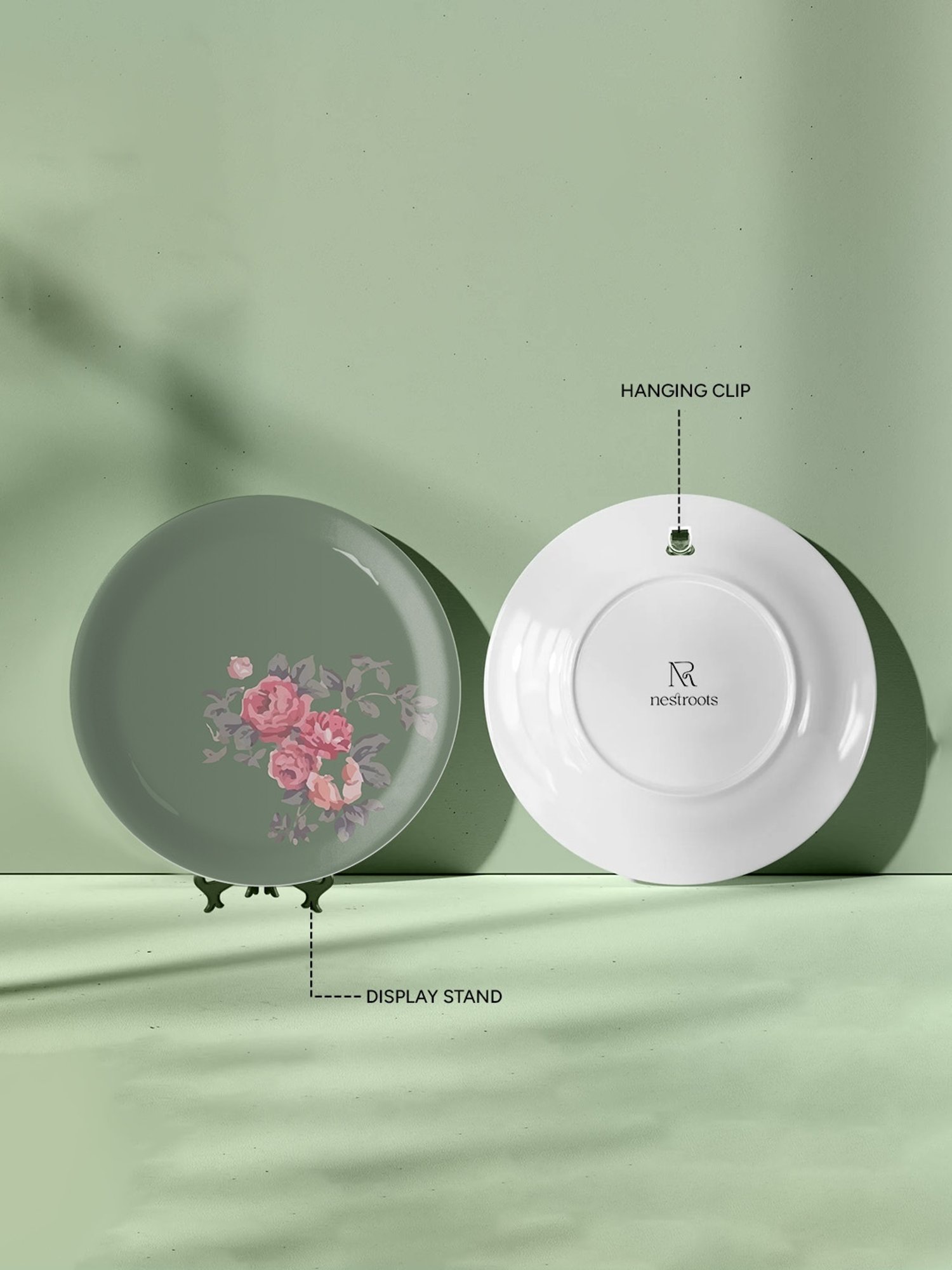 Nestroots English Flaura Printed Multicolor Porcelain Wall Plate