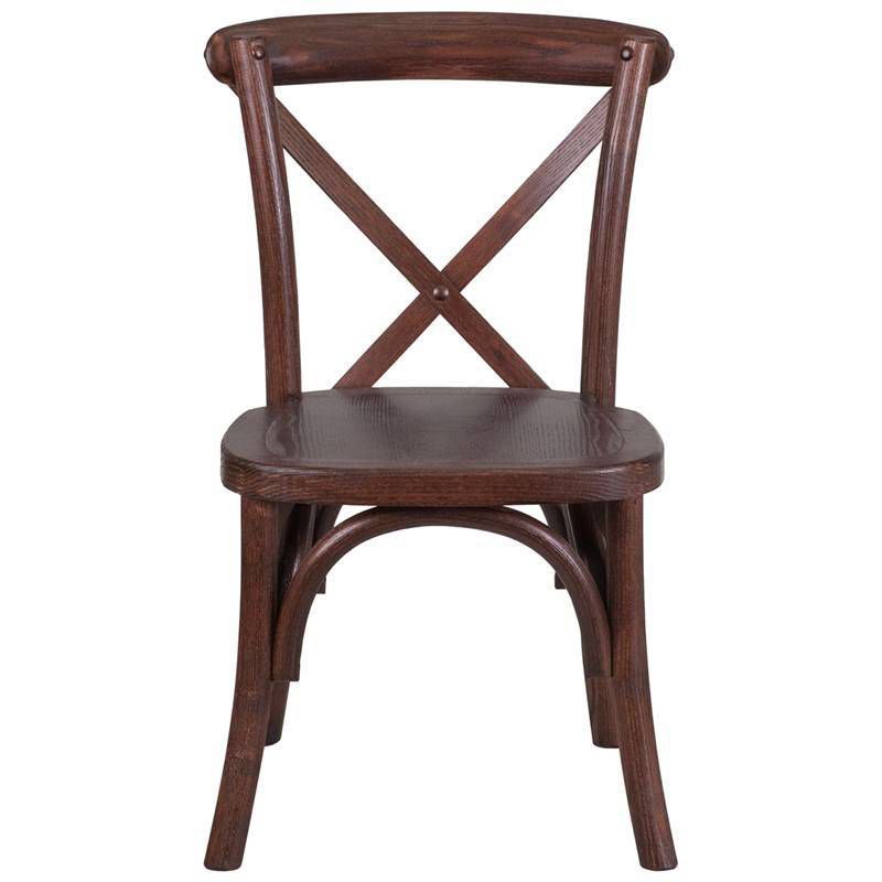 Hercules Series Stackable Kids' Wood Cross Back Chair Mahogany - Riverstone Furniture Collection