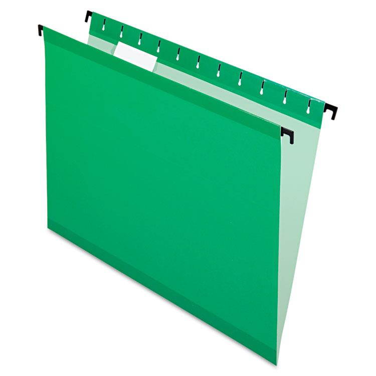 Pendaflex 615315BGR Poly Laminate Hanging Folders, Legal, 1/5 Tab, Bright Green, 20/Box, 1 Box