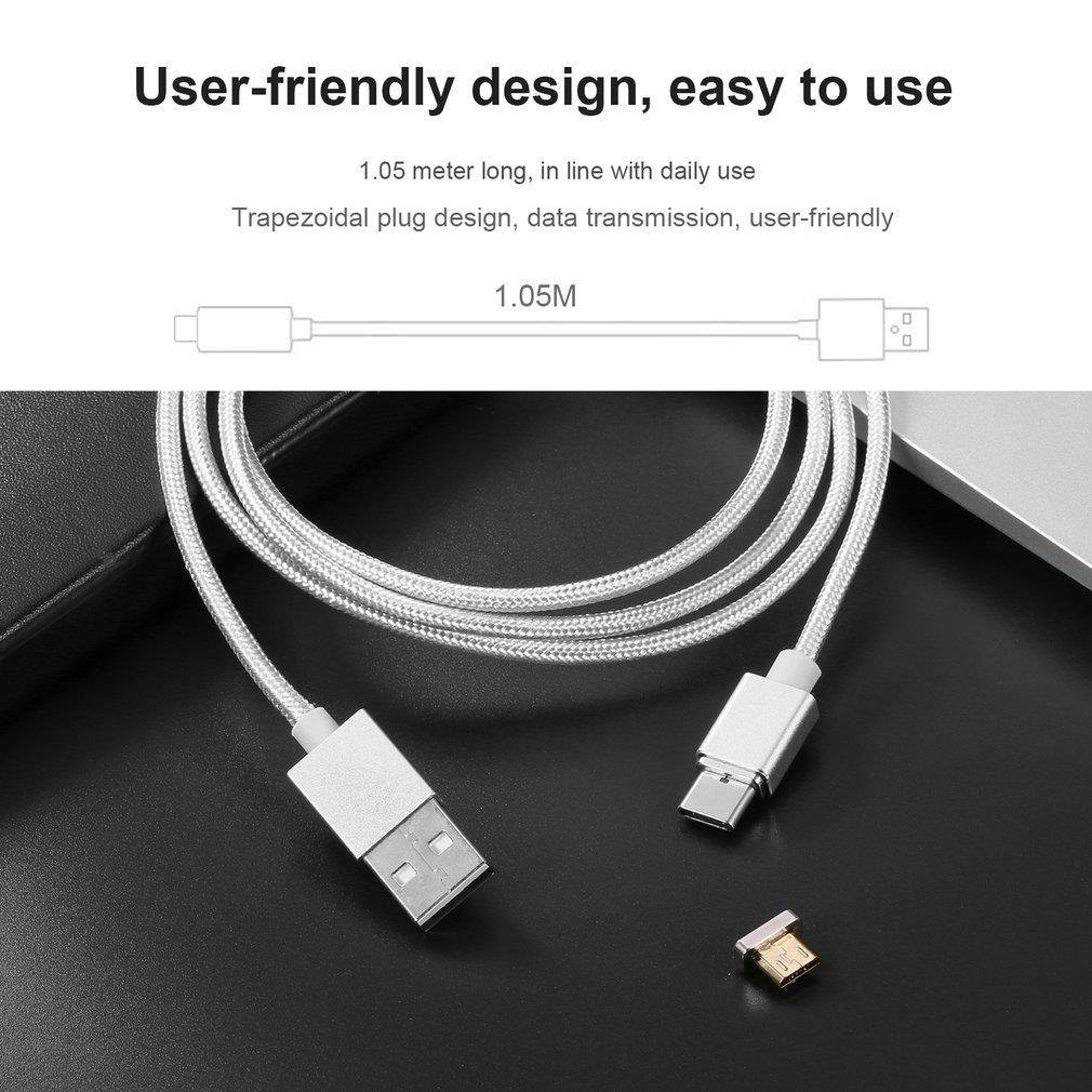 2 in 1 Micro USB & Type-C Magnetic Charging Cable Wire Adapter for Android